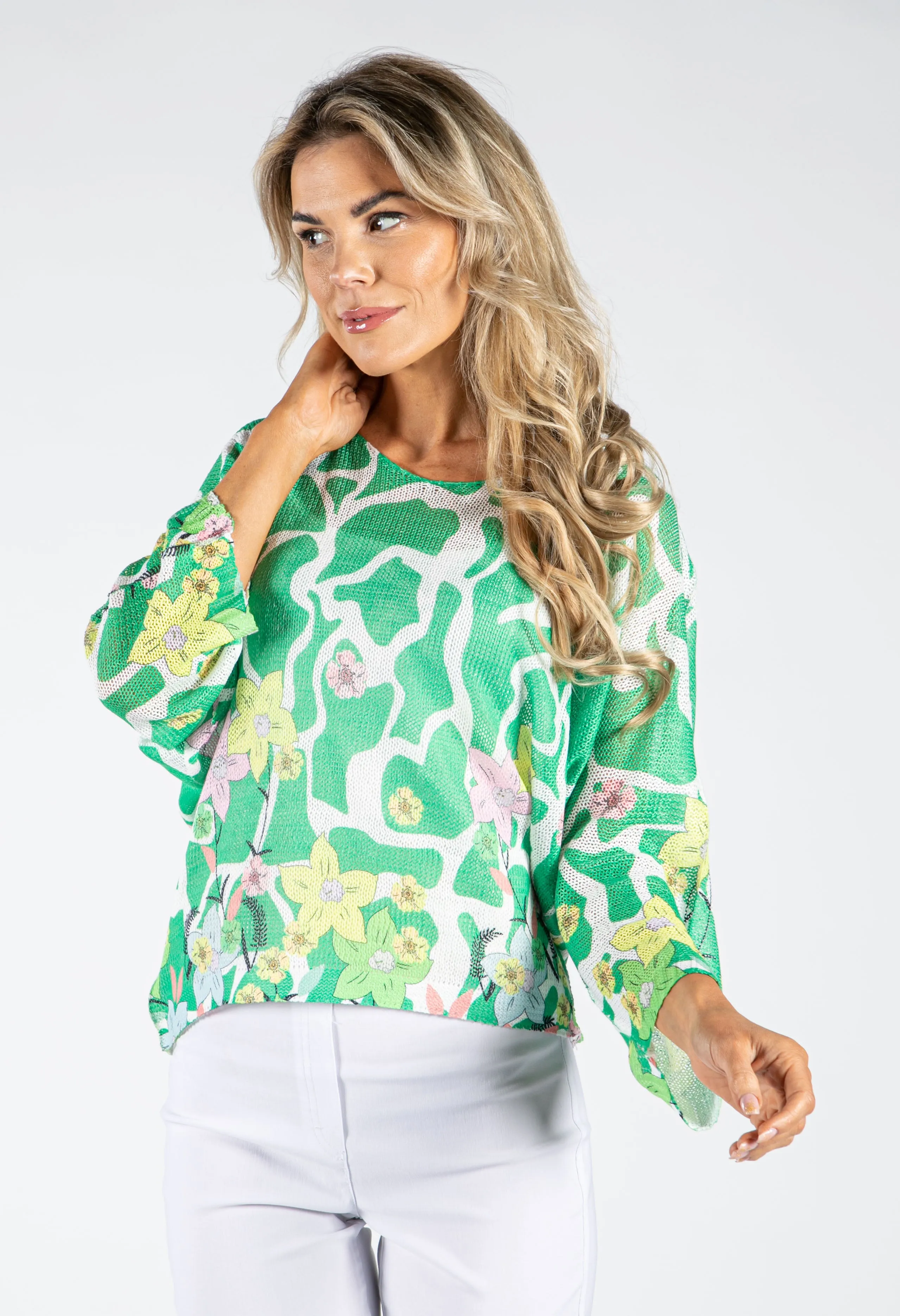 Animal Print Knit Pullover-1