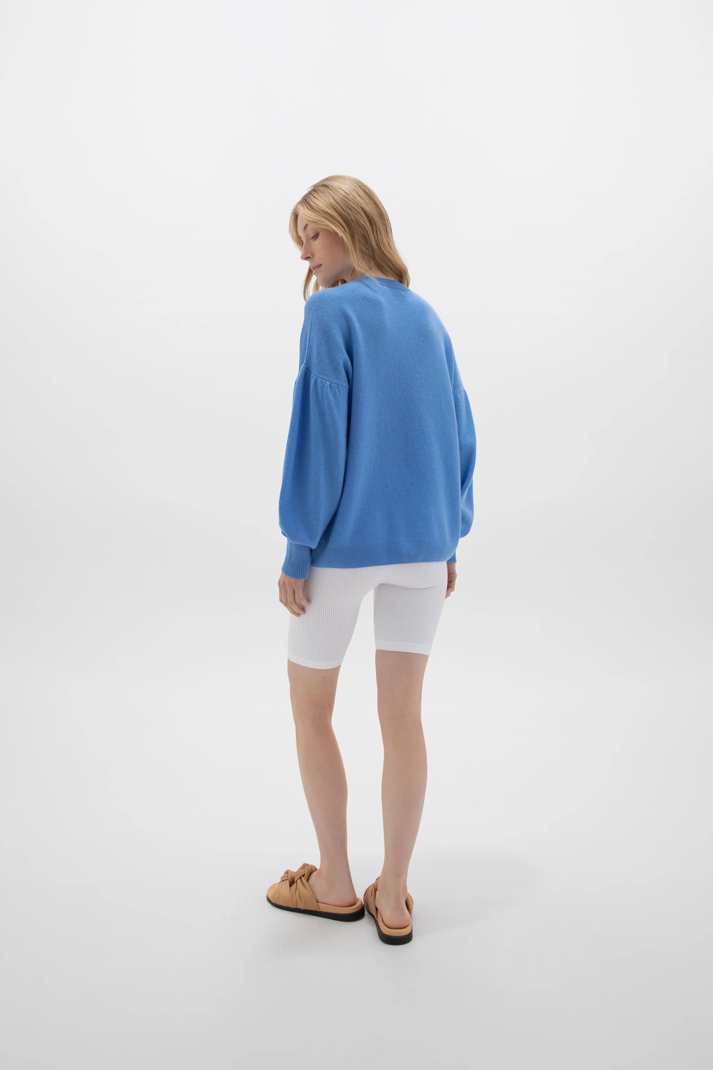 Balloon Sleeve Cashmere Sweater