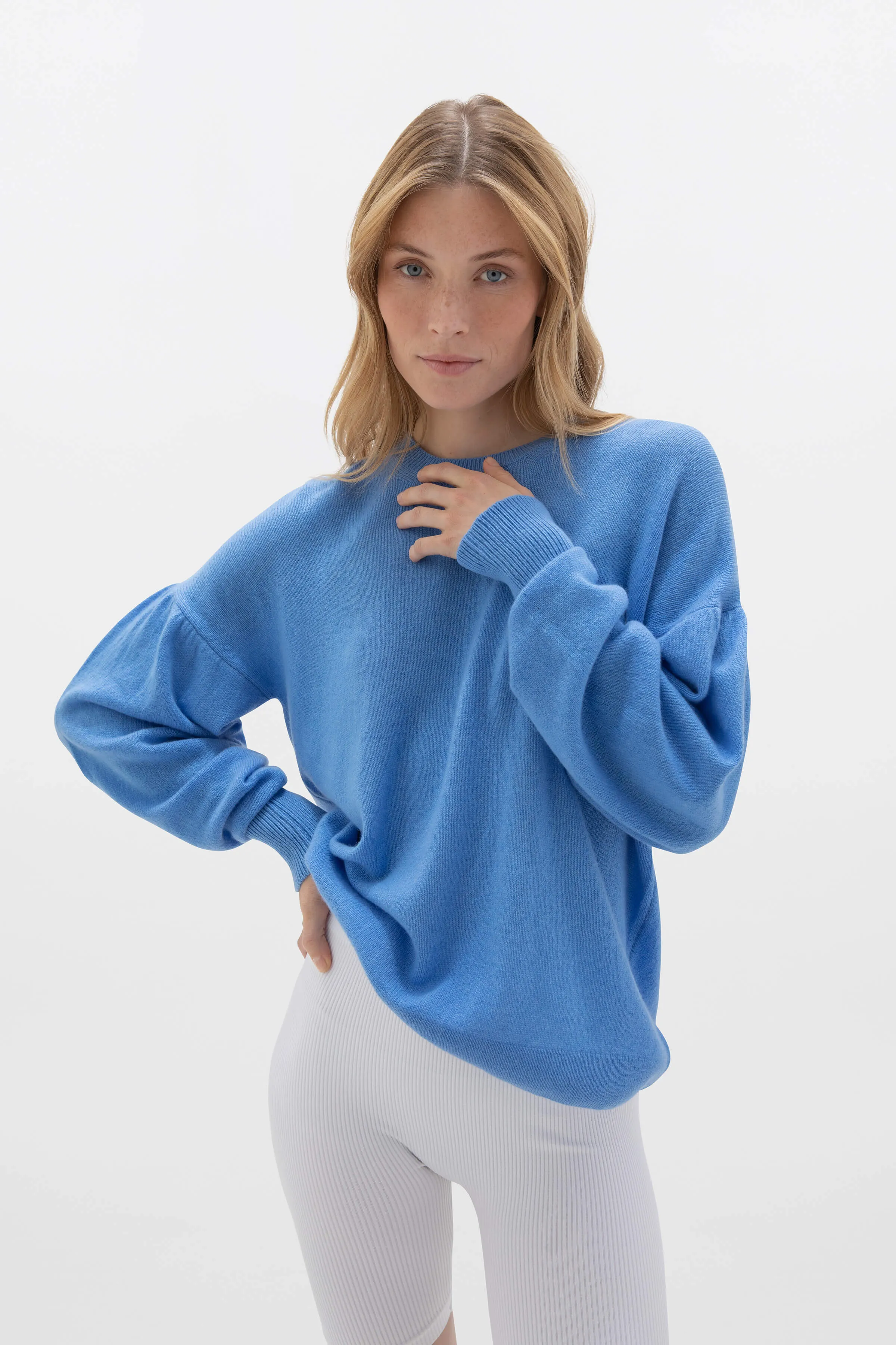Balloon Sleeve Cashmere Sweater