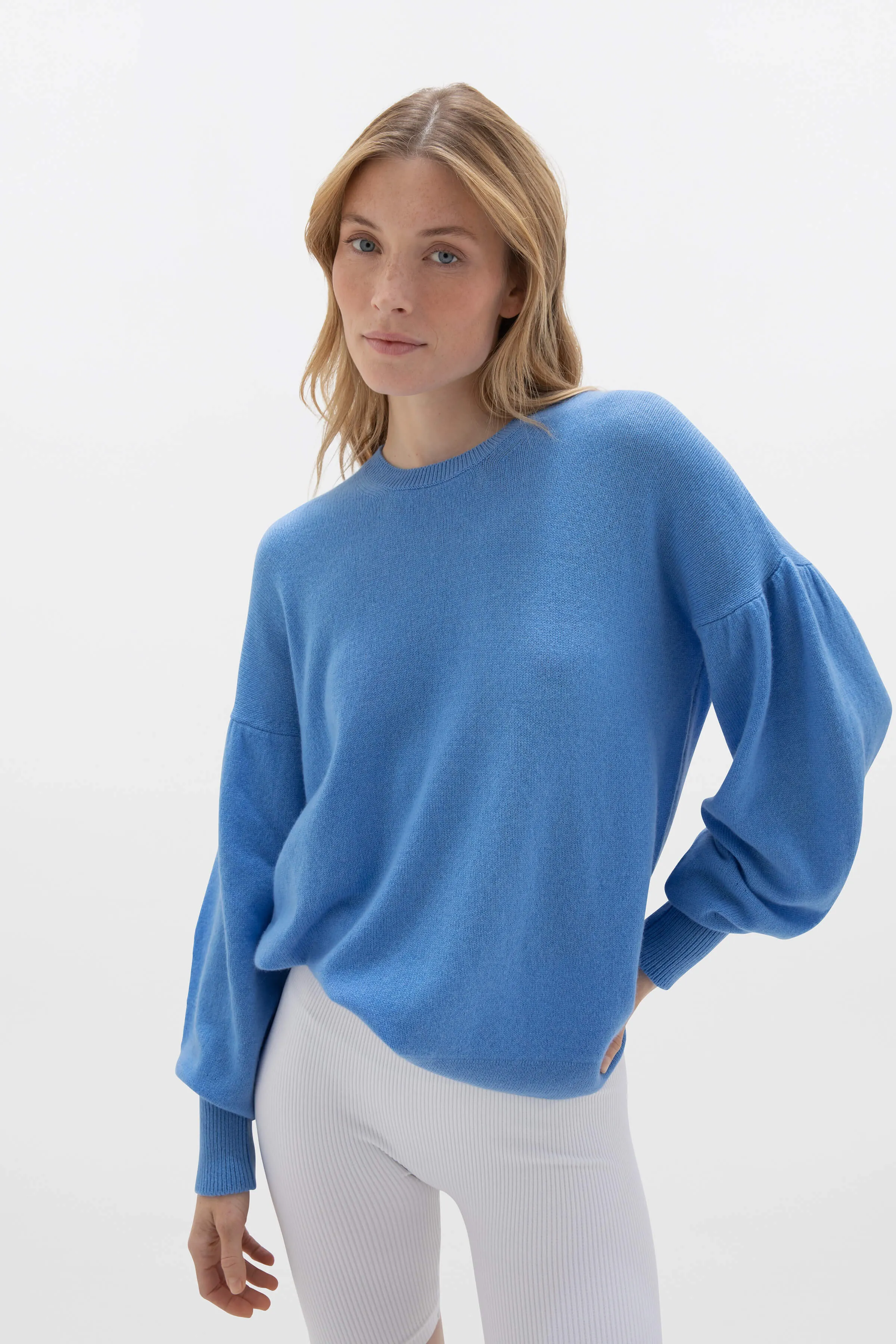 Balloon Sleeve Cashmere Sweater