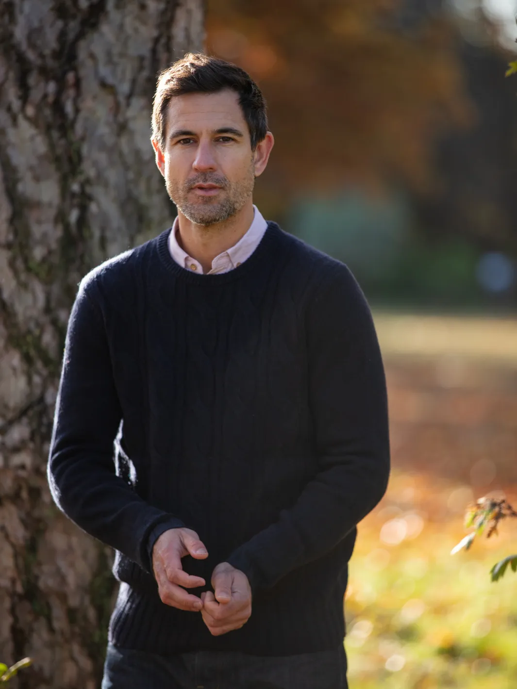 Cable Knit Jumper - Navy