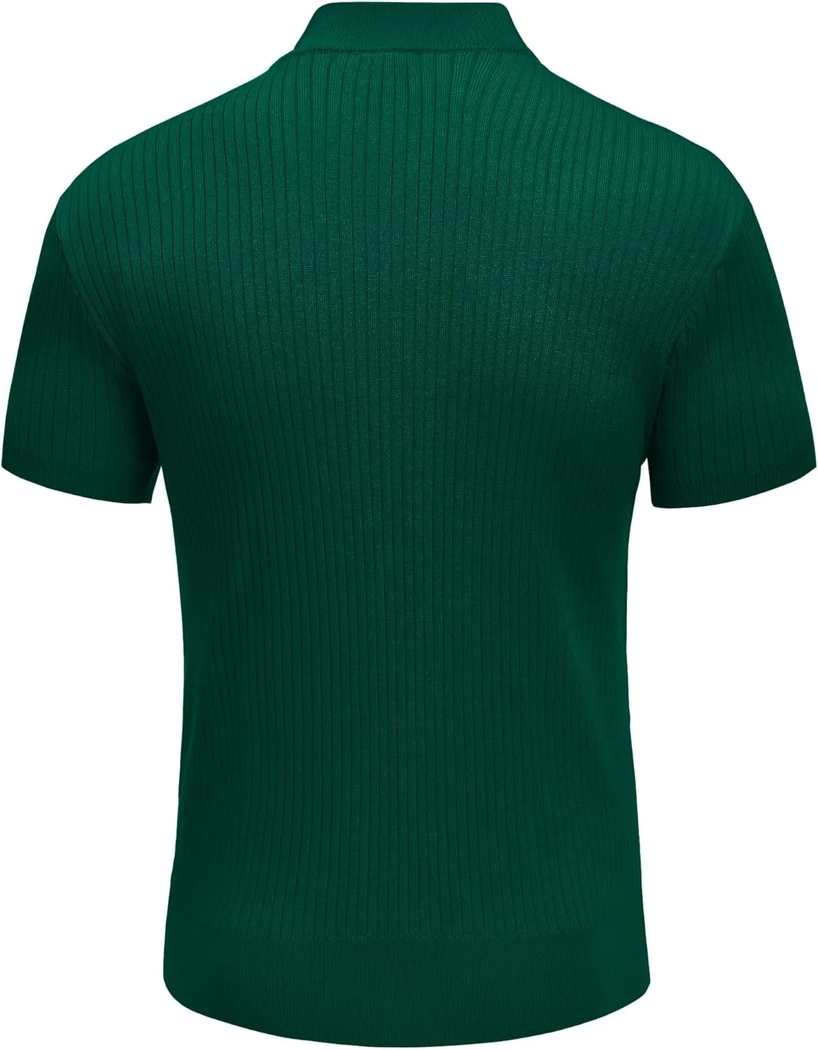 COOFANDY Men's Mock Turtleneck Sweater Short Sleeve Casual Basic Tops Ribbed Knit Pullover Solid Tee
