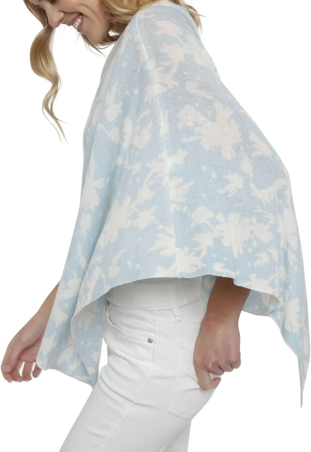 InCashmere 100% Pure Cashmere Women Poncho Sweater - Lightweight Warm Knitted Shawl Wrap - All Year Round Dress Topper Gift