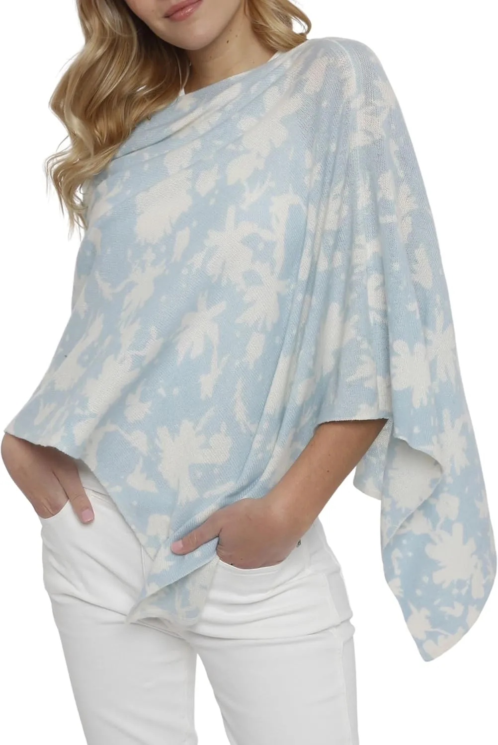 InCashmere 100% Pure Cashmere Women Poncho Sweater - Lightweight Warm Knitted Shawl Wrap - All Year Round Dress Topper Gift
