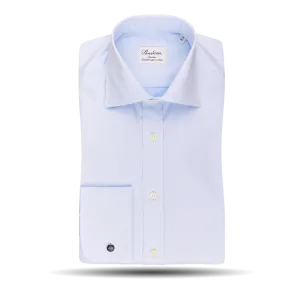 Light Blue Slimline Double Cuff Shirt