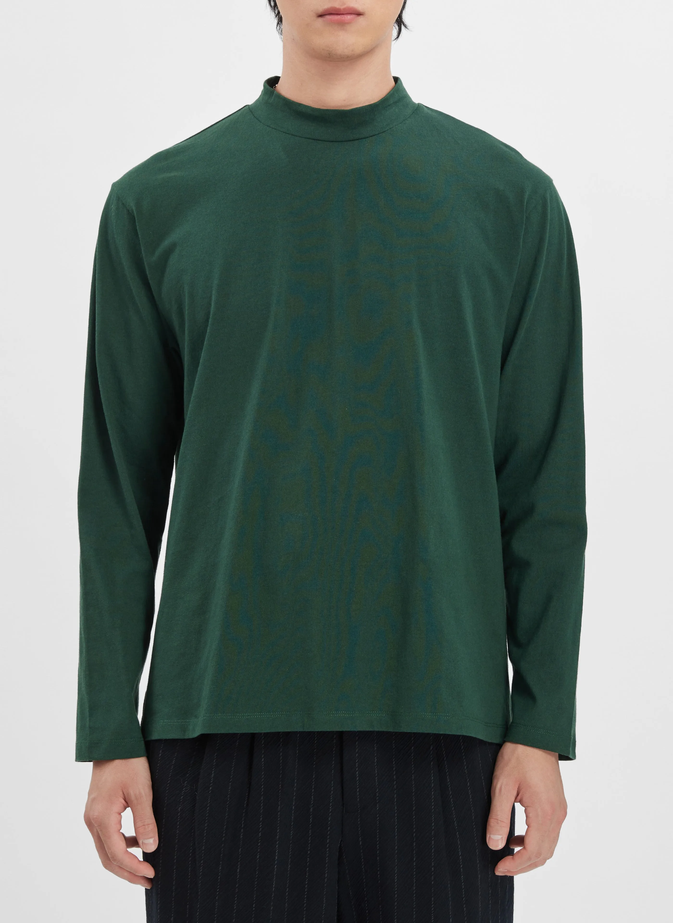 Mercerised Cotton Mock Neck Tee