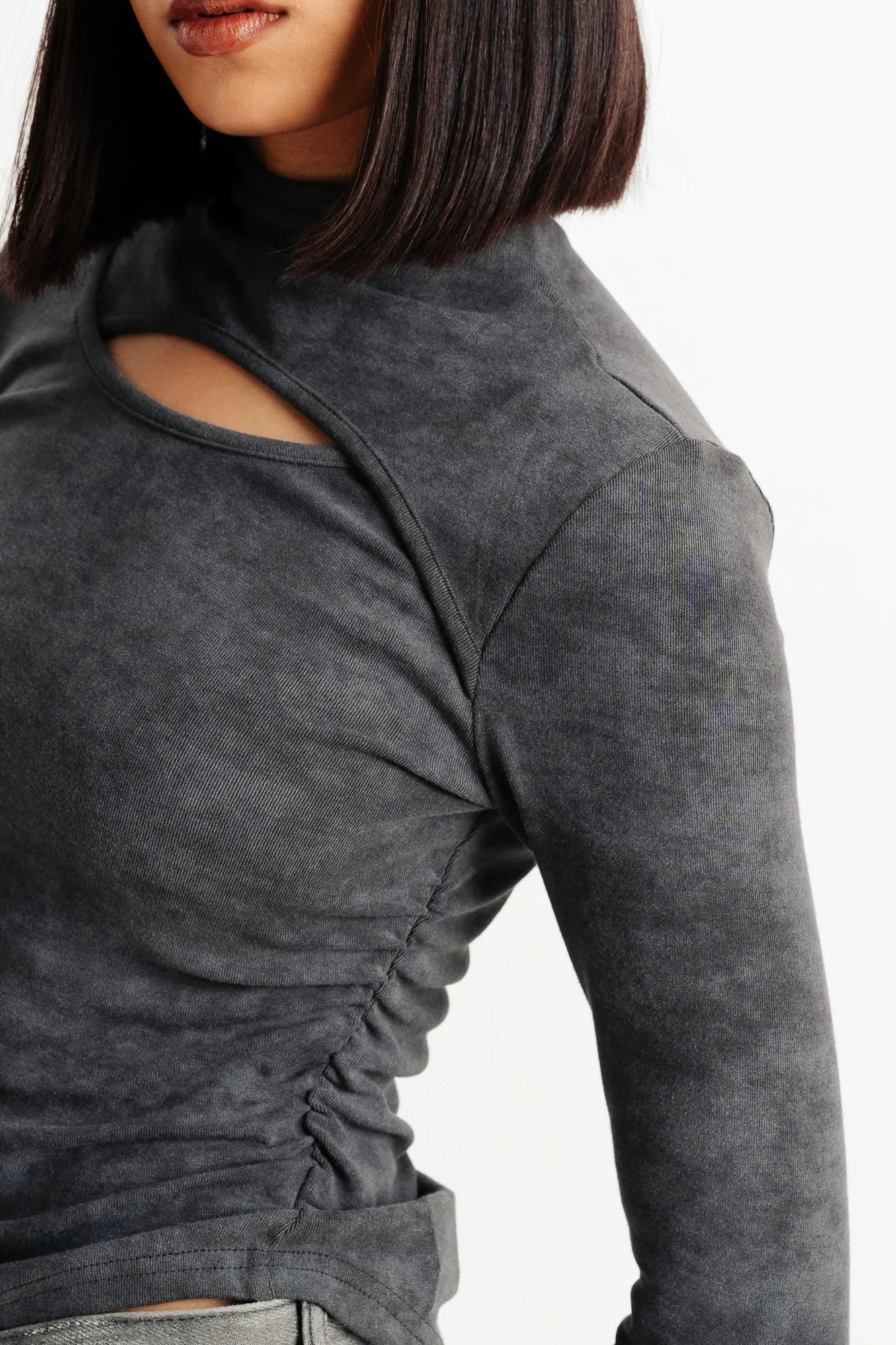 Mock Neck Black Top