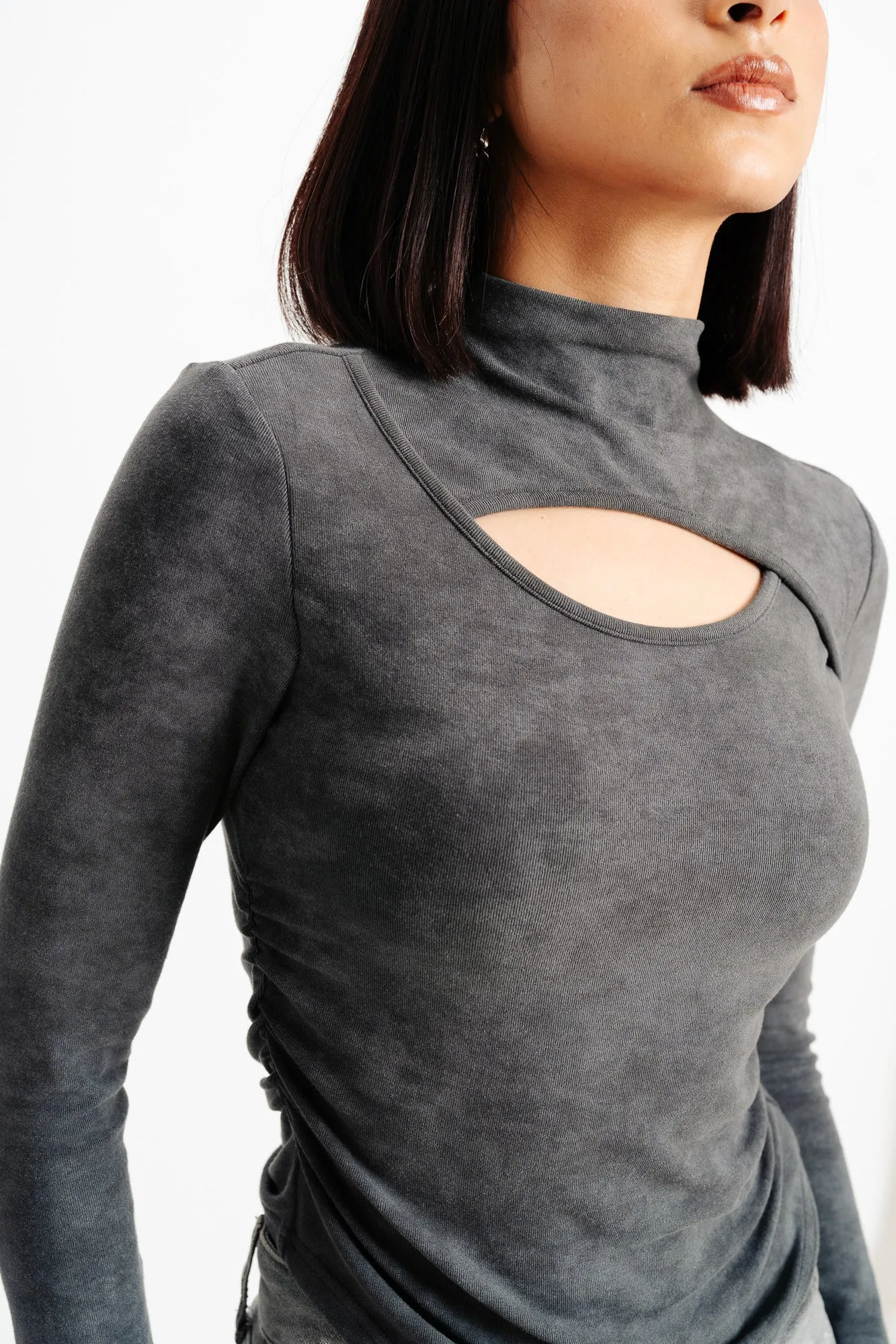 Mock Neck Black Top
