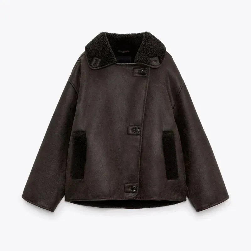 Sherpa-Lined Peacoat