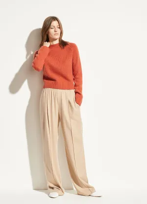Shrunken Cashmere Mock Neck in Heather Blood Orange