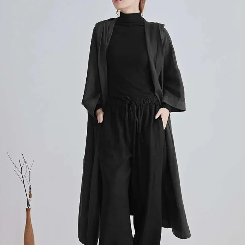 Women's Versatile Hooded Knit Wool Sweater Coat