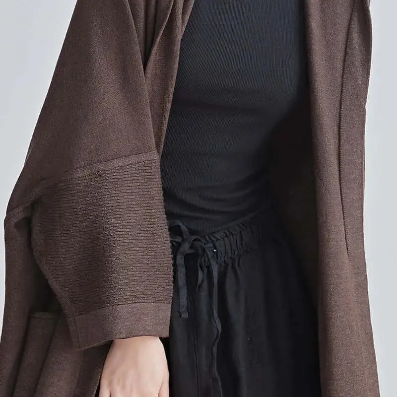 Women's Versatile Hooded Knit Wool Sweater Coat