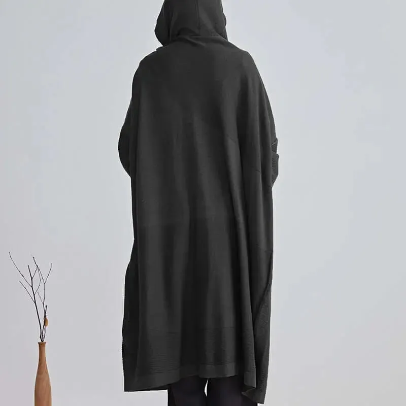 Women's Versatile Hooded Knit Wool Sweater Coat